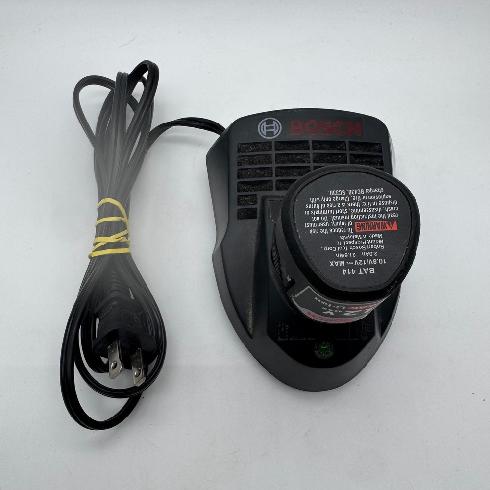Bosch 12V Max 2.0Ah Li-Ion Battery BAT414 and BC330 Charger Set Black